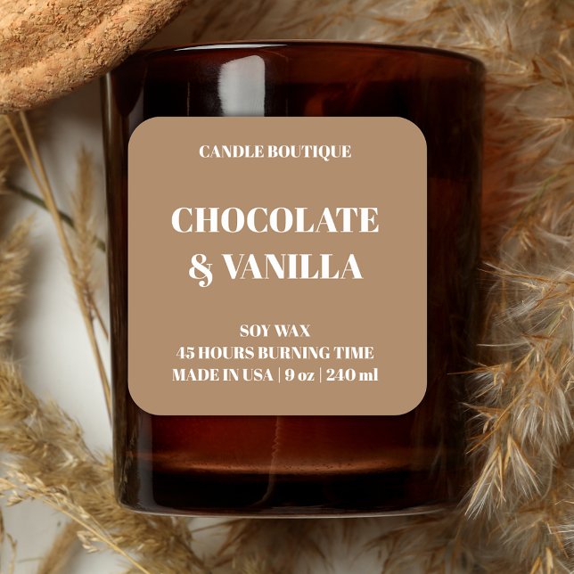 élégante typographie étiquette fleuri brun (Créateur téléchargé)