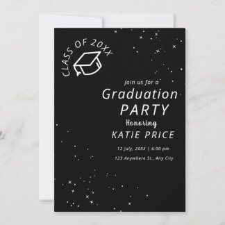 élégante typographie moderne Graduation Invitation