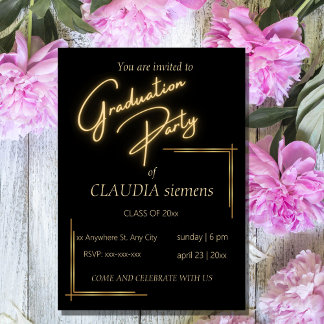 élégante typographie moderne Graduation Invitation