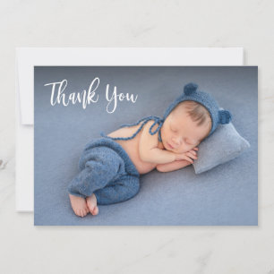 Élégante typographie Nouveau-né Baby Photo Merci