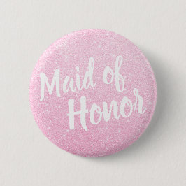 Elegante u. moderne RosengoldGlitter-Trauzeugin Button