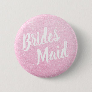 Elegante u. moderne RosengoldGlitterbrautjungfer Button
