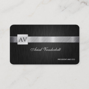 Elegante u. moderne schwarze und silberne visitenkarte