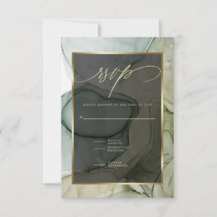 Elegante UAWG Deep Forest Drab Grüne Marmortinte RSVP Karte