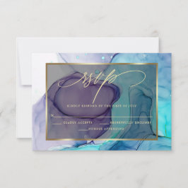 Elegante UAWG Deep Lila Aqua Ticino RSVP Karte