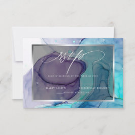 Elegante UAWG Deep Lila Aqua Ticino RSVP Karte