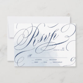 Elegante UAWG für Hochzeiten in der Marine RSVP Karte
