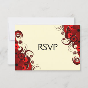 Elegante UAWG-Karten in Rot und Weiß RSVP Karte