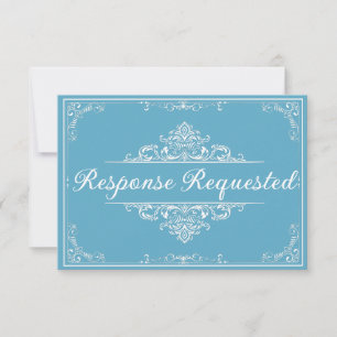 Elegante UAWG - Light Blue Butterfly Quinceñera RSVP Karte