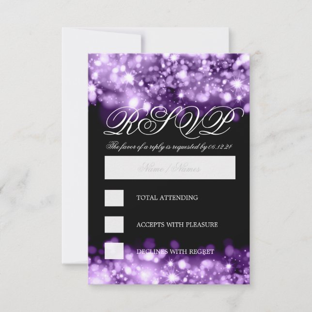 Elegante UAWG Lila Lichter RSVP Karte (Vorderseite)