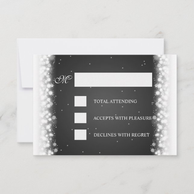 Elegante UAWG Magic Sparkle Black RSVP Karte (Vorderseite)