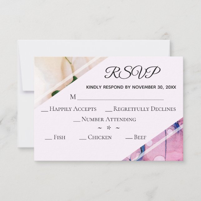 *~* Elegante UAWG Moderne Hochzeit in Wasserfarben RSVP Karte (Vorderseite)