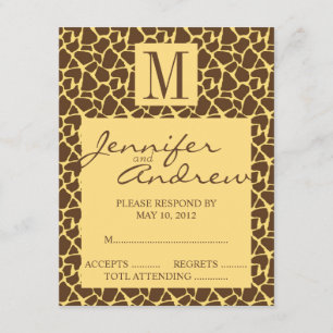 Elegante UAWG Monogram Safari-Antwort-Karte RSVP Karte