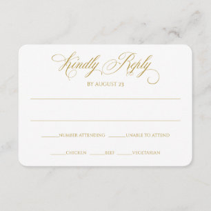 Elegante UAWG Reply Card   Charlene (Gold) Einladung