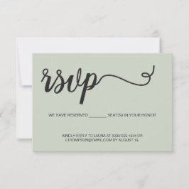 Elegante UAWG reservierte Sitzplätze Sage Green Ho RSVP Karte