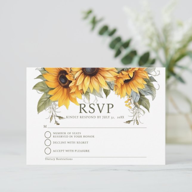 Elegante UAWG Response Card RSVP Karte (Stehend Vorderseite)