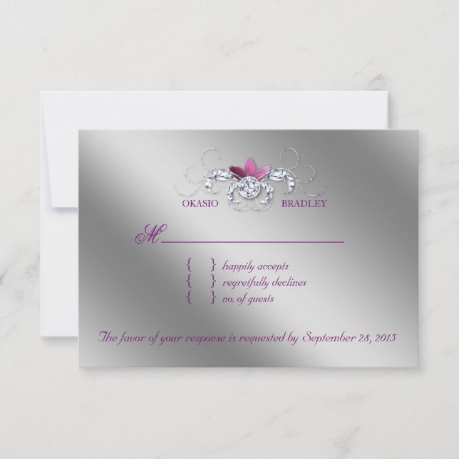 Elegante UAWG Wedding Replik Karte Sparkle Lila Le (Vorderseite)