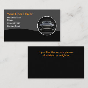 Elegante Uber-Taxi-Fahrdienst-Geschäftskarten Visitenkarte