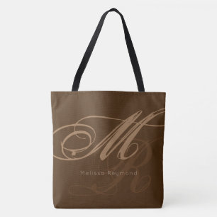 elegante, überdruckte, monogramm-braune Tasche
