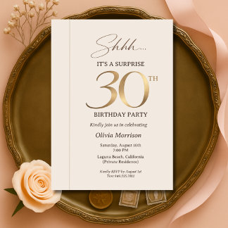 Elegante Überraschung zum 30. Geburtstag Einladung