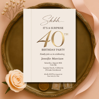 Elegante Überraschung zum 40. Geburtstag Einladung