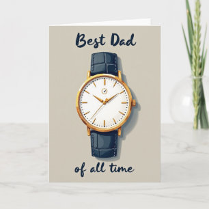 Elegante Uhr Bestes Papa Karte