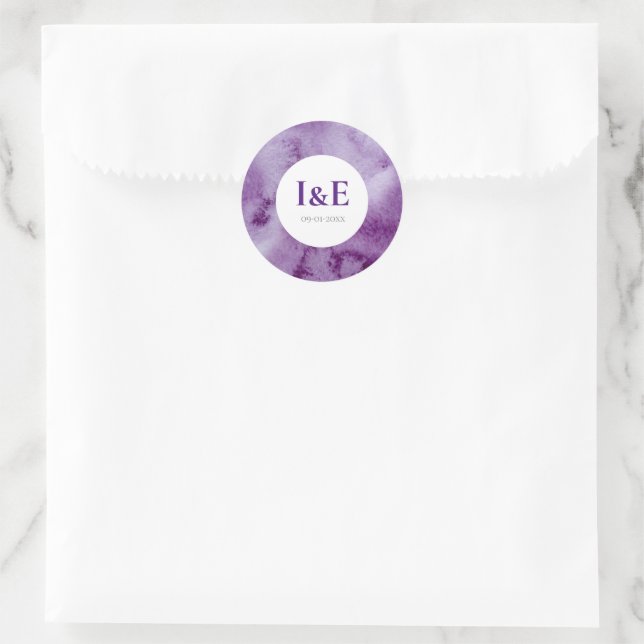 Elegante Ultra-Violet-Lila-Farbwaschzeitung Runder Aufkleber (Tasche)