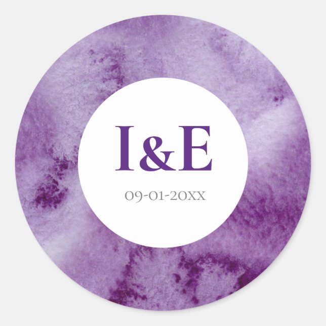 Elegante Ultra-Violet-Lila-Farbwaschzeitung Runder Aufkleber (Vorderseite)