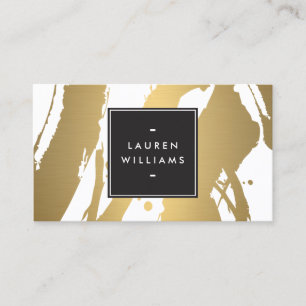 Elegante und abstrakte GoldBrushstrokes II Visitenkarte