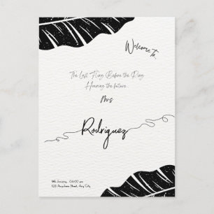 Elegante und anpassbare Postkarte für Brautparty