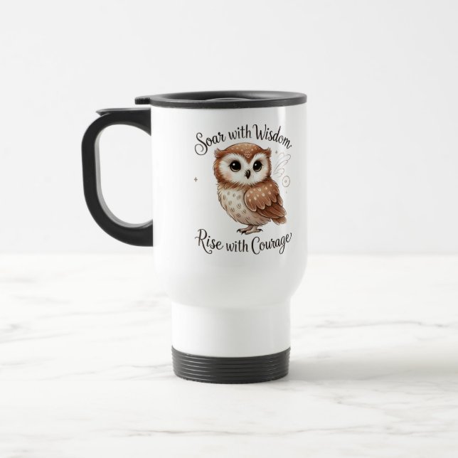 Elegante und attraktive Owl Design-Tasse Reisebecher (Links)