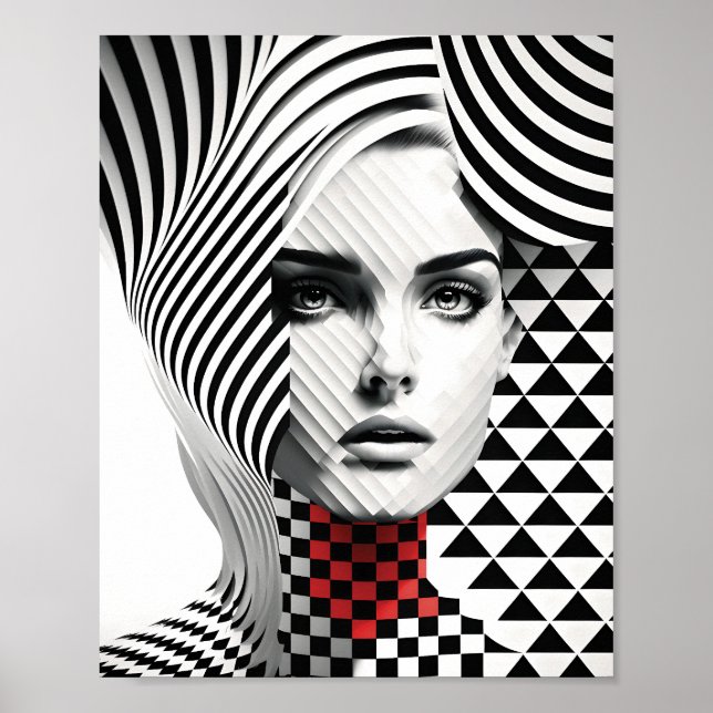 Elegante und auffällige Wanddekoration Weiblich Poster (Vorne)