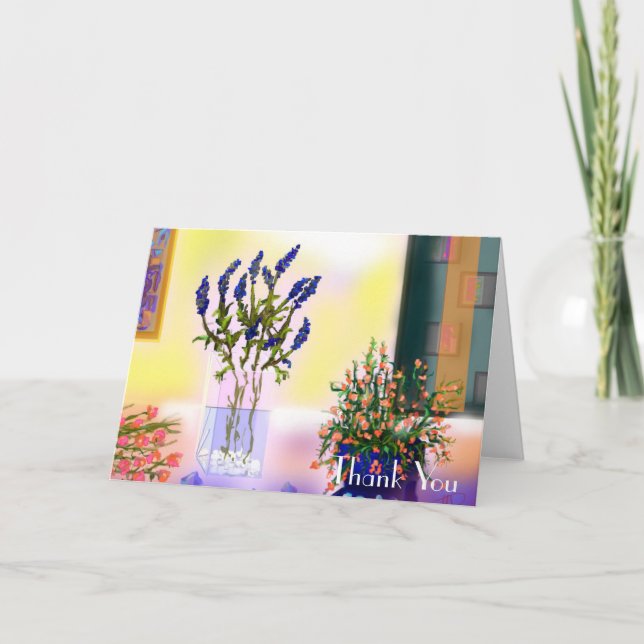 Elegante und Chic-bunte Blumen im Maurer-Glas Dankeskarte (Vorderseite)