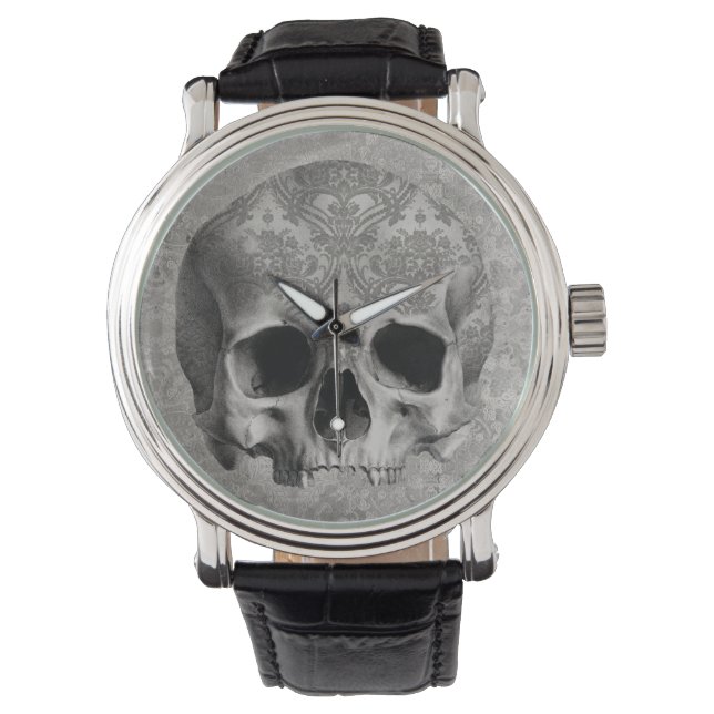 Elegante und doch gruselige Brocade Skull eWatch Armbanduhr (Vorderseite)