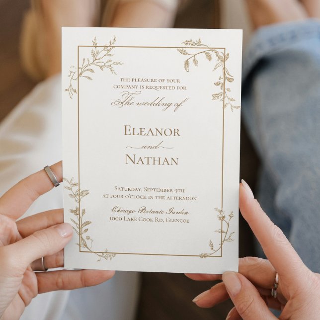 Elegante und einfache Frühjahrshochzeit Einladung (Von Creator hochgeladen)