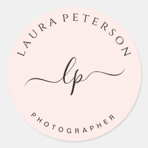 Elegante und einfache handgeschriebene Skriptkalli Runder Aufkleber