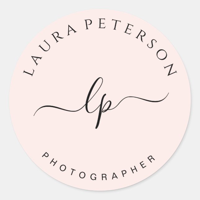 Elegante und einfache handgeschriebene Skriptkalli Runder Aufkleber (Vorderseite)