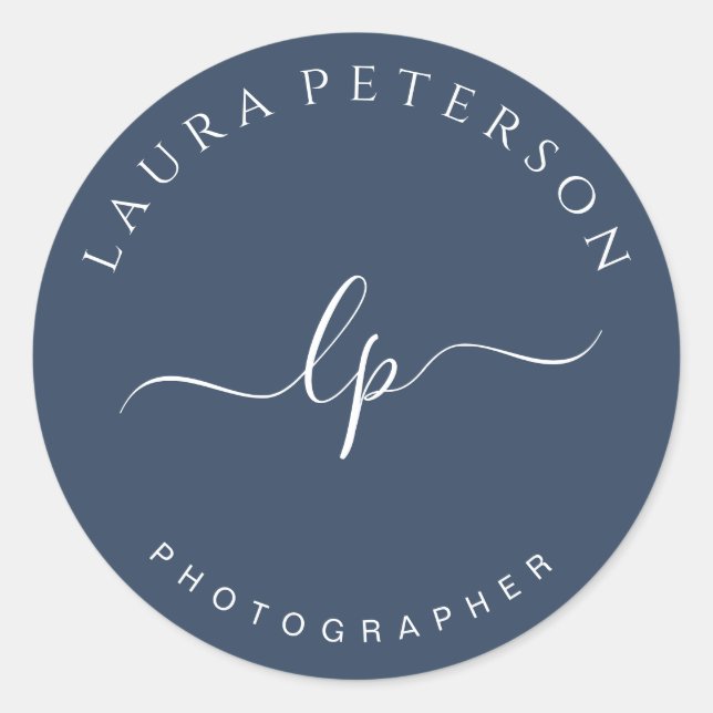 Elegante und einfache handgeschriebene Skriptkalli Runder Aufkleber (Vorderseite)