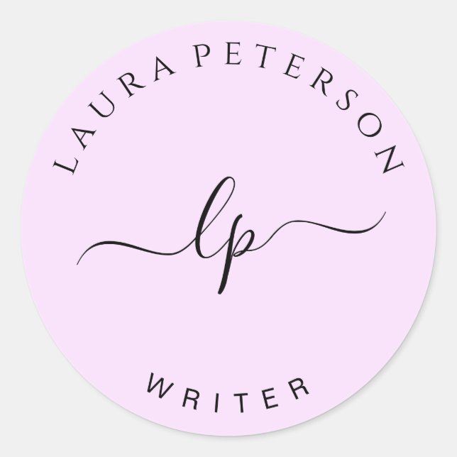 Elegante und einfache handgeschriebene Skriptkalli Runder Aufkleber (Vorderseite)