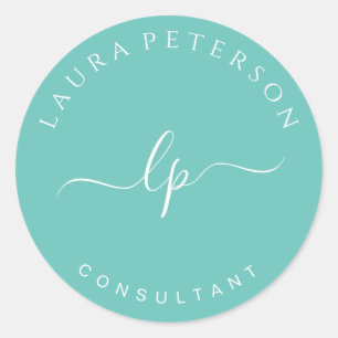 Elegante und einfache handgeschriebene Skriptkalli Runder Aufkleber