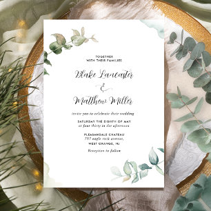 Elegante und einfache Hochzeit im Grünen Einladung