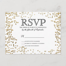Elegante und einfache Imitats Gold Confetti Einladungspostkarte