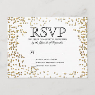 Elegante und einfache Imitats Gold Confetti Einladungspostkarte