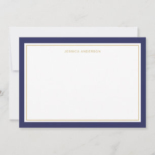 Elegante und feminine Goldgrenze Personalisiert Mitteilungskarte