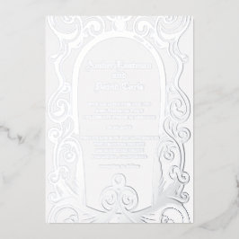 elegante und formelle Hochzeitseinladung Silber Folieneinladung