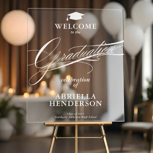 Elegante und formelle Schrift Graduierung Acrylschild