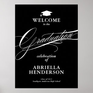 Elegante und formelle Schrift Graduierungsbegrüßun Poster