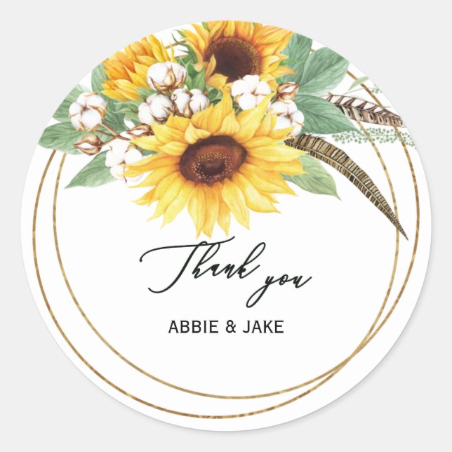 Elegante und fröhliche Sonnenblumenkirche Runder Aufkleber (Vorderseite)