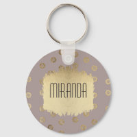 Elegante und Girly Imitate Gold Glitzer Dots Beige