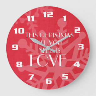 Elegante und inspirierende Weihnachtsbotschaft Große Wanduhr